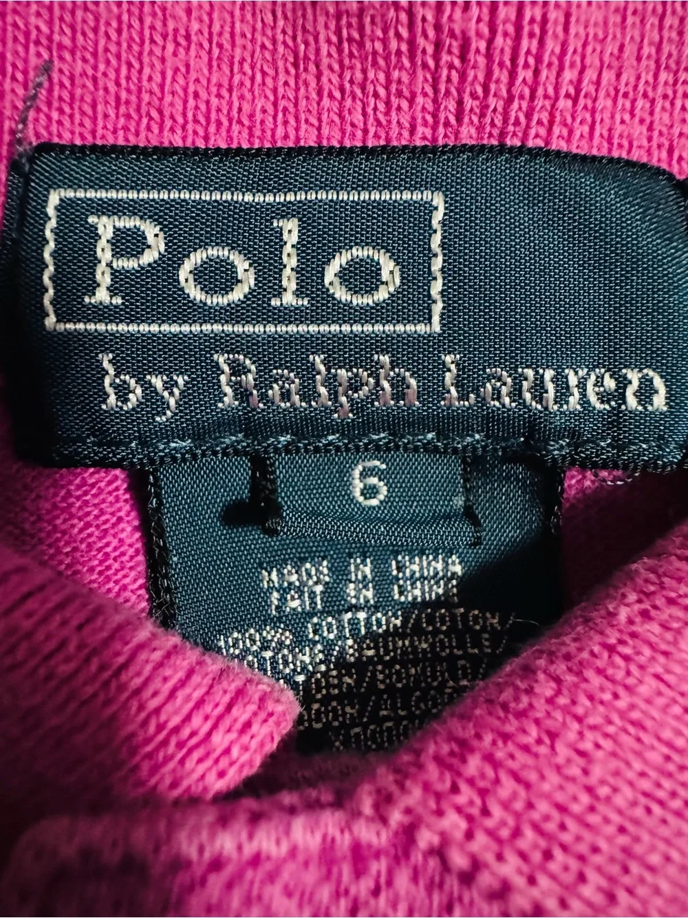 Ralph Lauren Pink Toddler Polo Shirt with Navy Pony Size 6